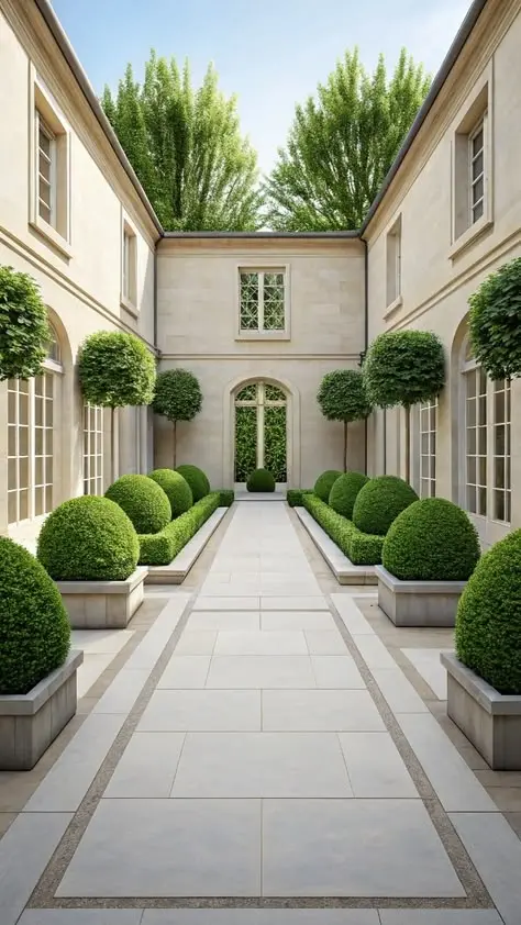 مصالح طبیعی مانند سنگ و چوب در طراحی حیاط