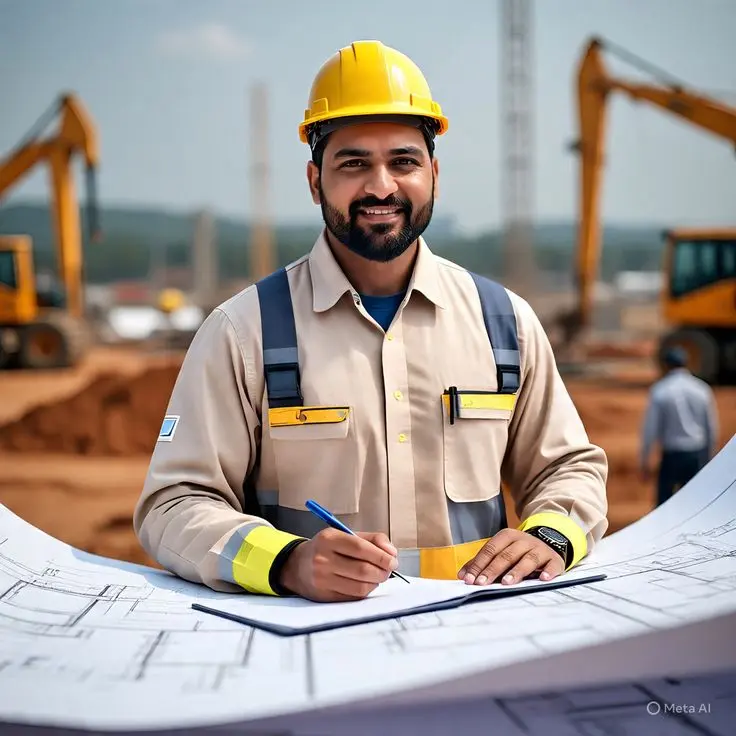 محل کار یک مهندس عمران در حین نظارت بر اجرای پروژه