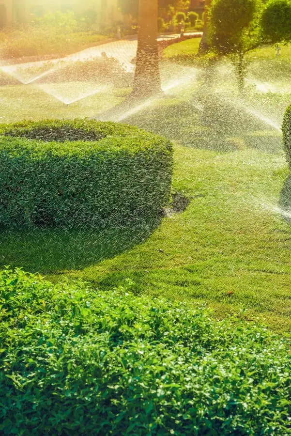 سیستم آبیاری خودکار برای باغ و فضای سبز در روزهای گرم تابستان